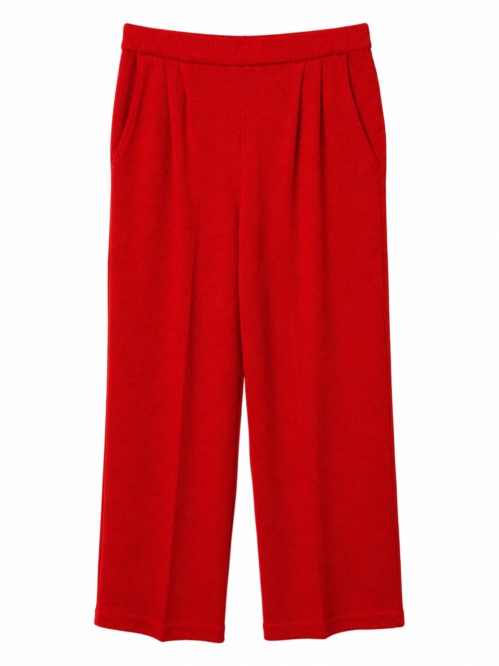 Vintage St John Collection Marie Gray Red Knit Pants Sz 2 Quiet Luxury Pleated